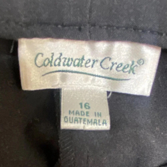 Coldwater Creek Black Pants Size 16 Invisible Elastic Waist Side Zip Office Wear - Picture 11 of 11